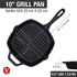 Victoria Cast Iron Grill Pan. Square Grill Pan, Seasoned with 100% Kosher Certified Non-GMO Flaxseed Oil, Black